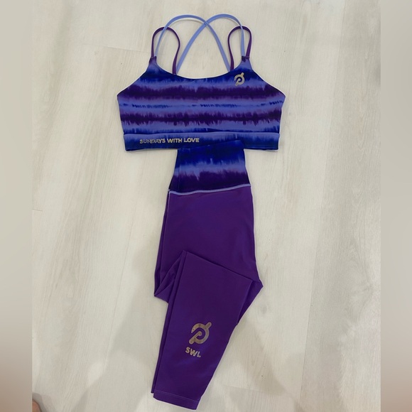 Like new SWL Peloton Purple tie-dye set - Picture 1 of 14